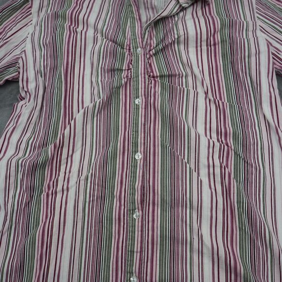 Jazzie Shirt Women 2X Pink Long Sleeve Button Up Casual Striped Plus Size - Picture 10 of 16